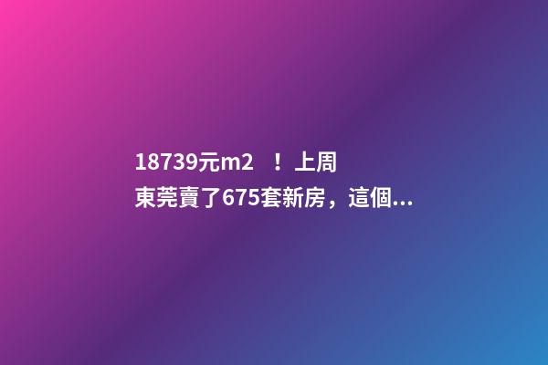 18739元/m2！上周東莞賣了675套新房，這個鎮(zhèn)房價突破3萬/m2！